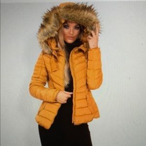 FAUX FUR PUFFER COAT